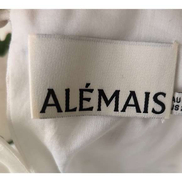 Alemais Play Linen Embroidered Sleeveless Scoop-Neck Mini Dress US 6 - Picture 8 of 9